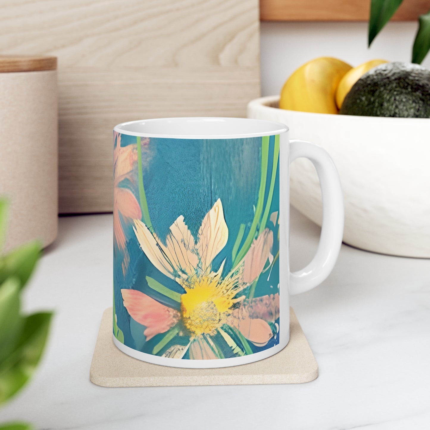 Quality Mug, coffee mug , tea cup, Set 2, Floral design 1