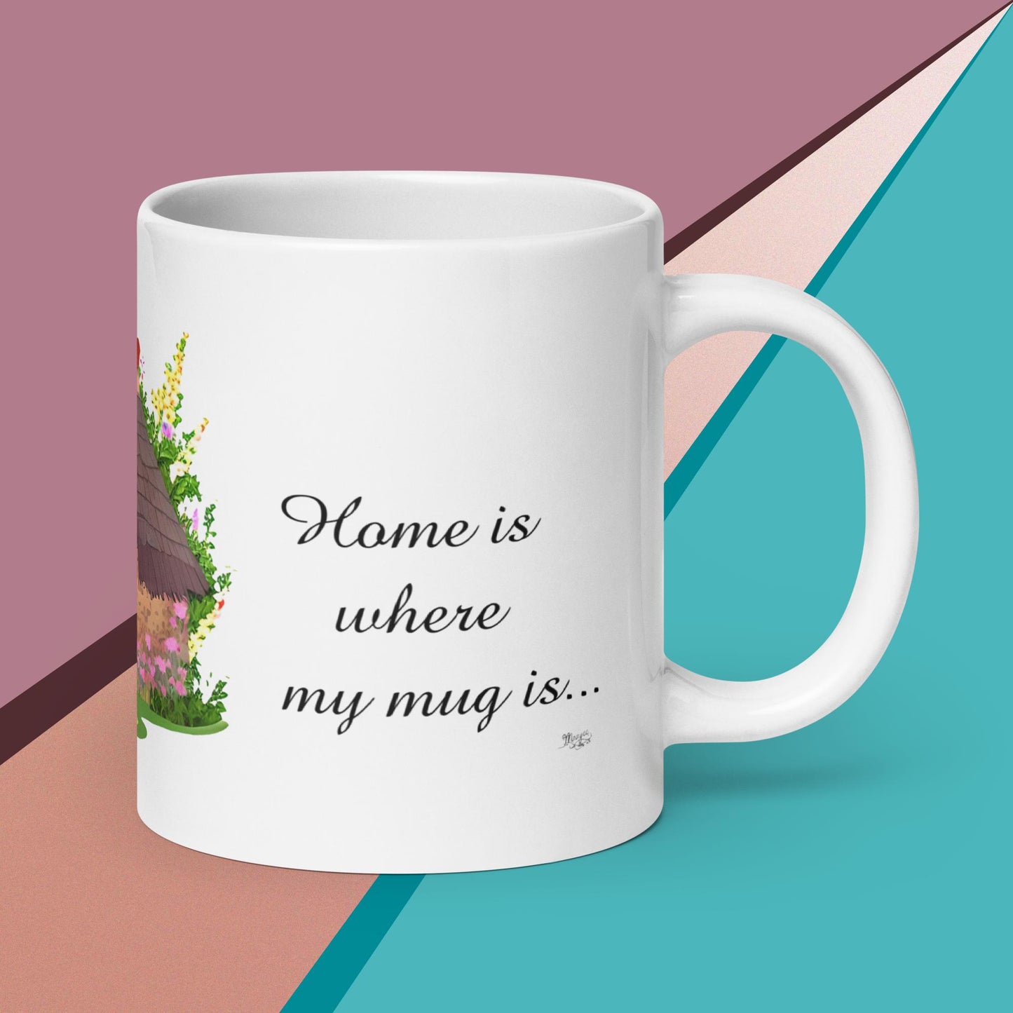 Quality mug, coffee mug, cute cottage, set 1, design 7