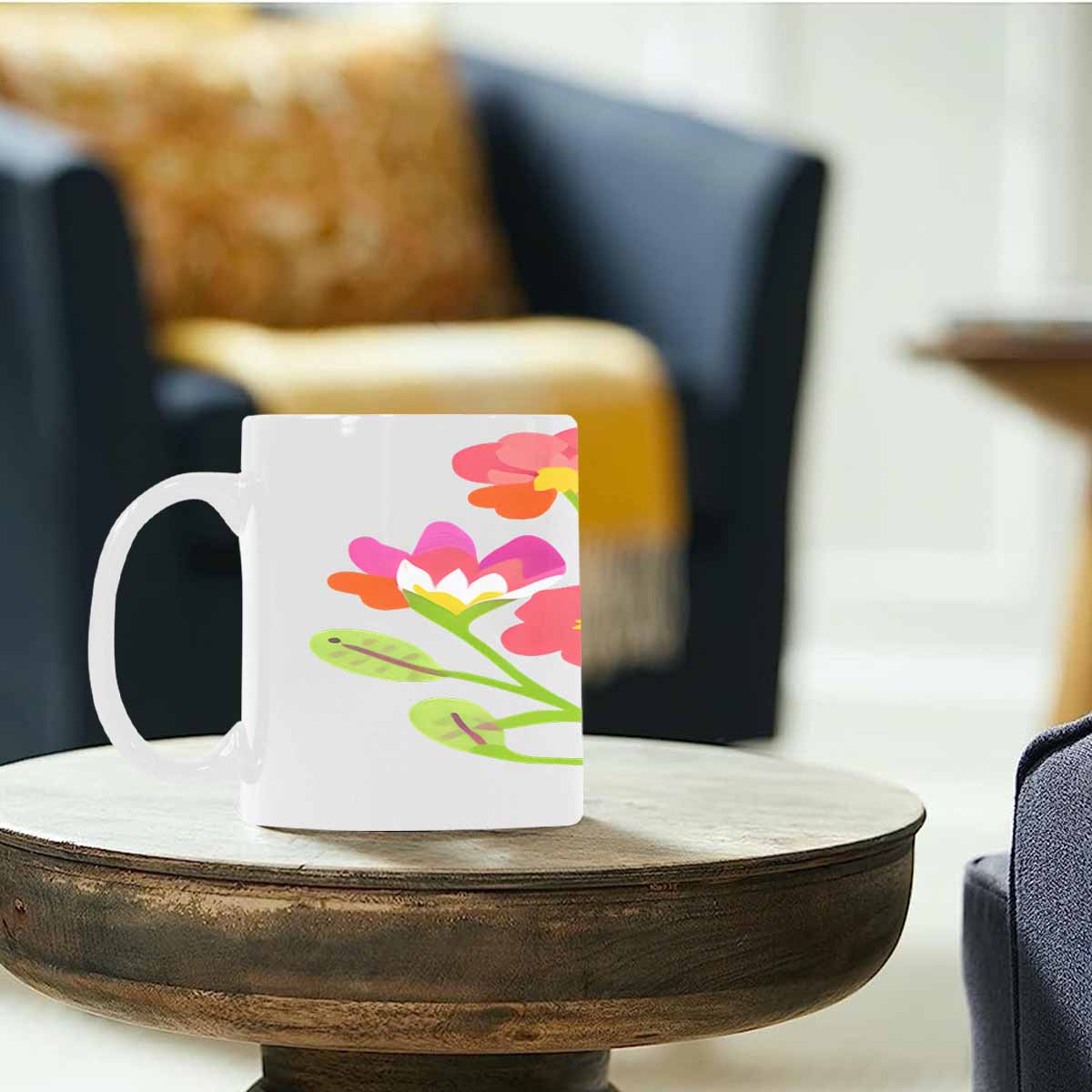 Quality Mug, coffee mug, tea cup, Bright florals, Set 2, design 64
