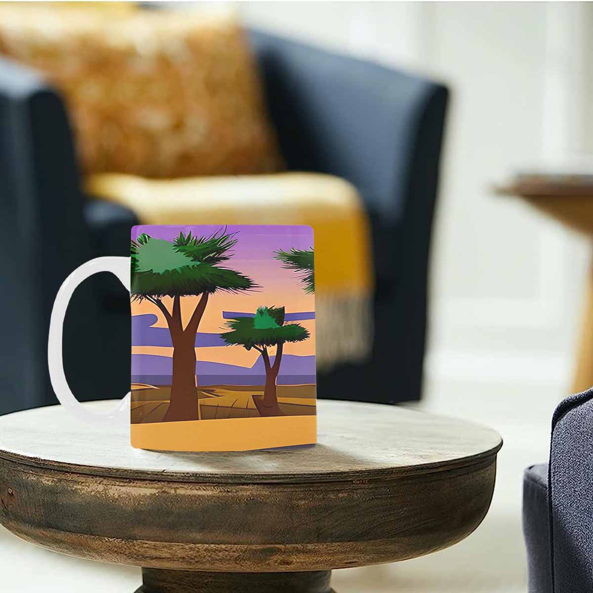 Coffee Mug, tea cup, desert scene, design 30