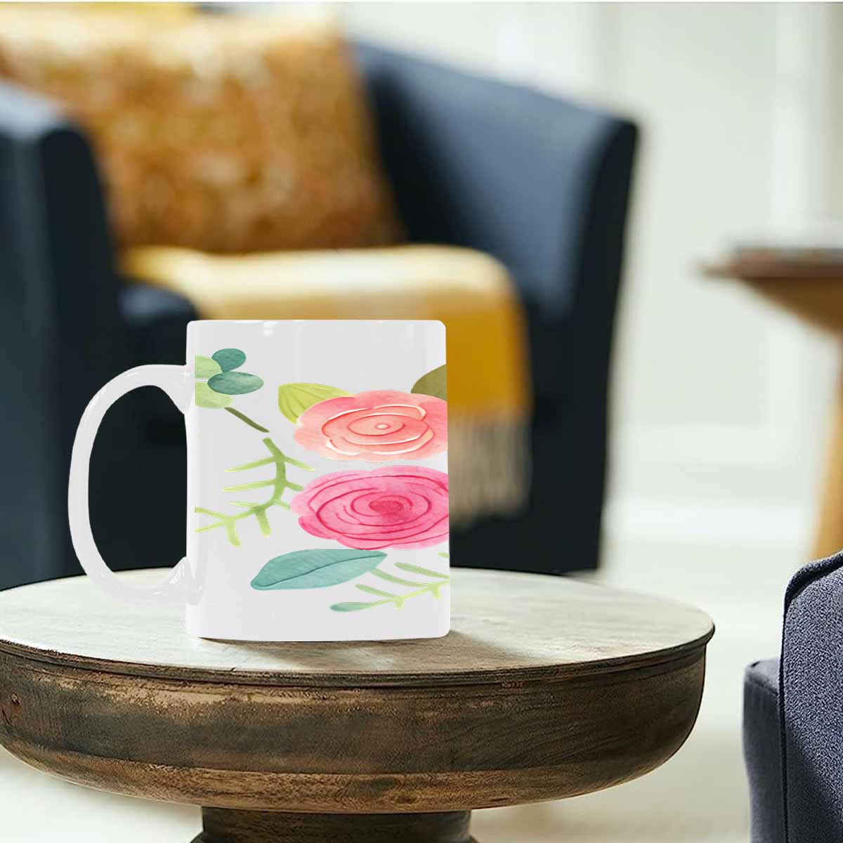Quality Mug, coffee mug, tea cup, Bright florals, Set 2, design 40