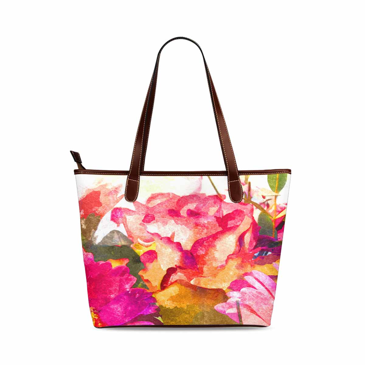 Classic Fabric handbag, watercolor floral, design 231