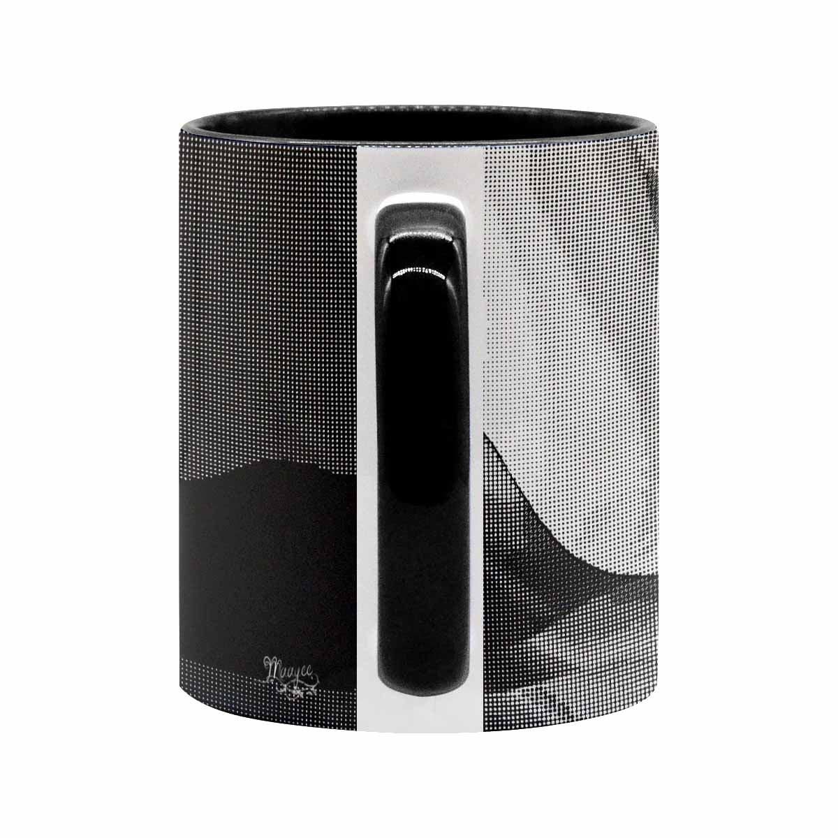 Coffee Mug, tea cup, black core, abstract, design 125