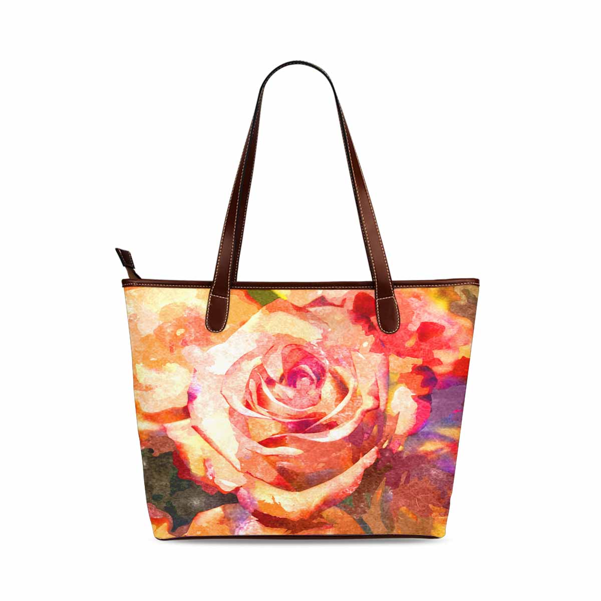 Classic Fabric handbag, watercolor floral, design 221