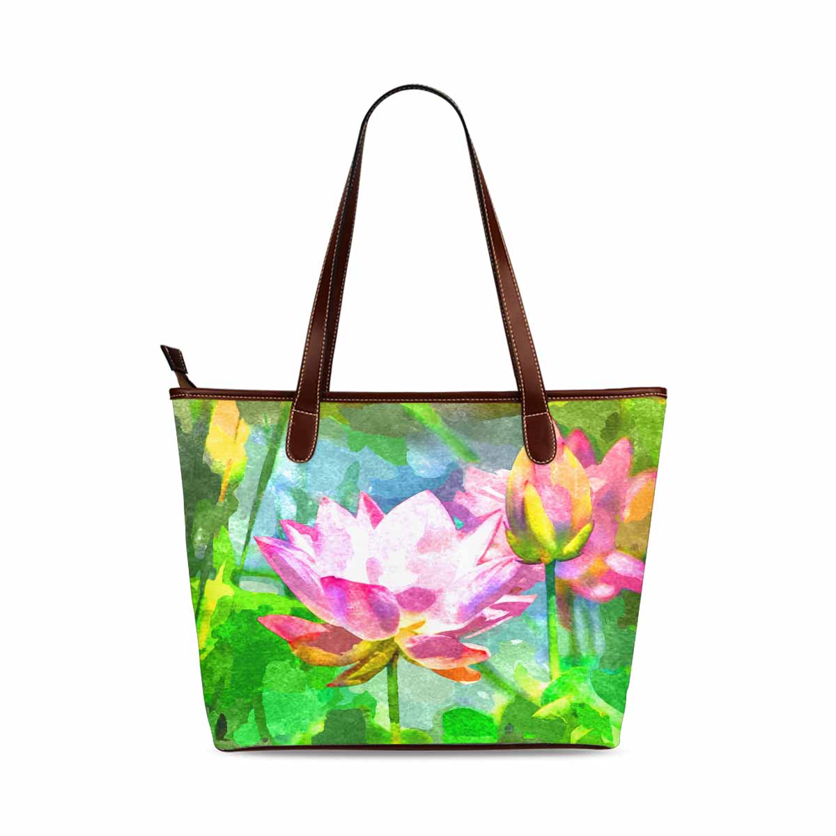 Classic Fabric handbag, watercolor floral, design 281