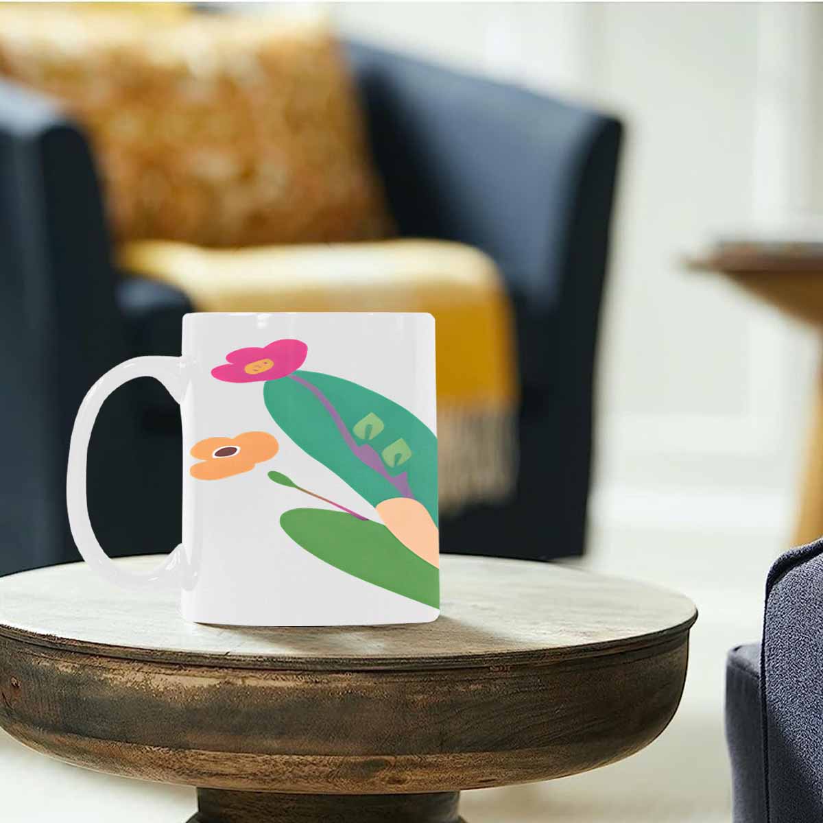Quality Mug, coffee mug, tea cup, Bright florals, Set 2, design 63
