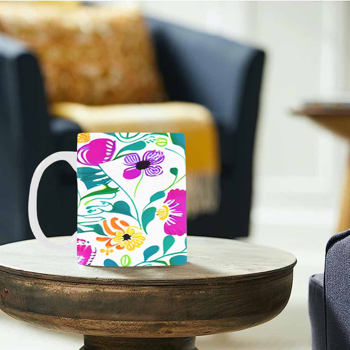 Quality Mug, coffee mug, tea cup, Bright florals, Set 1, Design 132