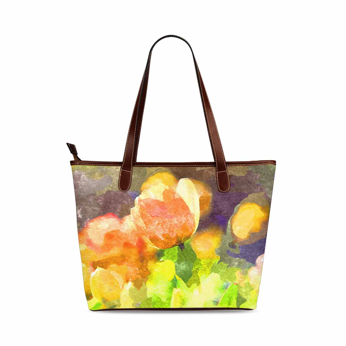 Classic Fabric handbag, watercolor floral, design 251