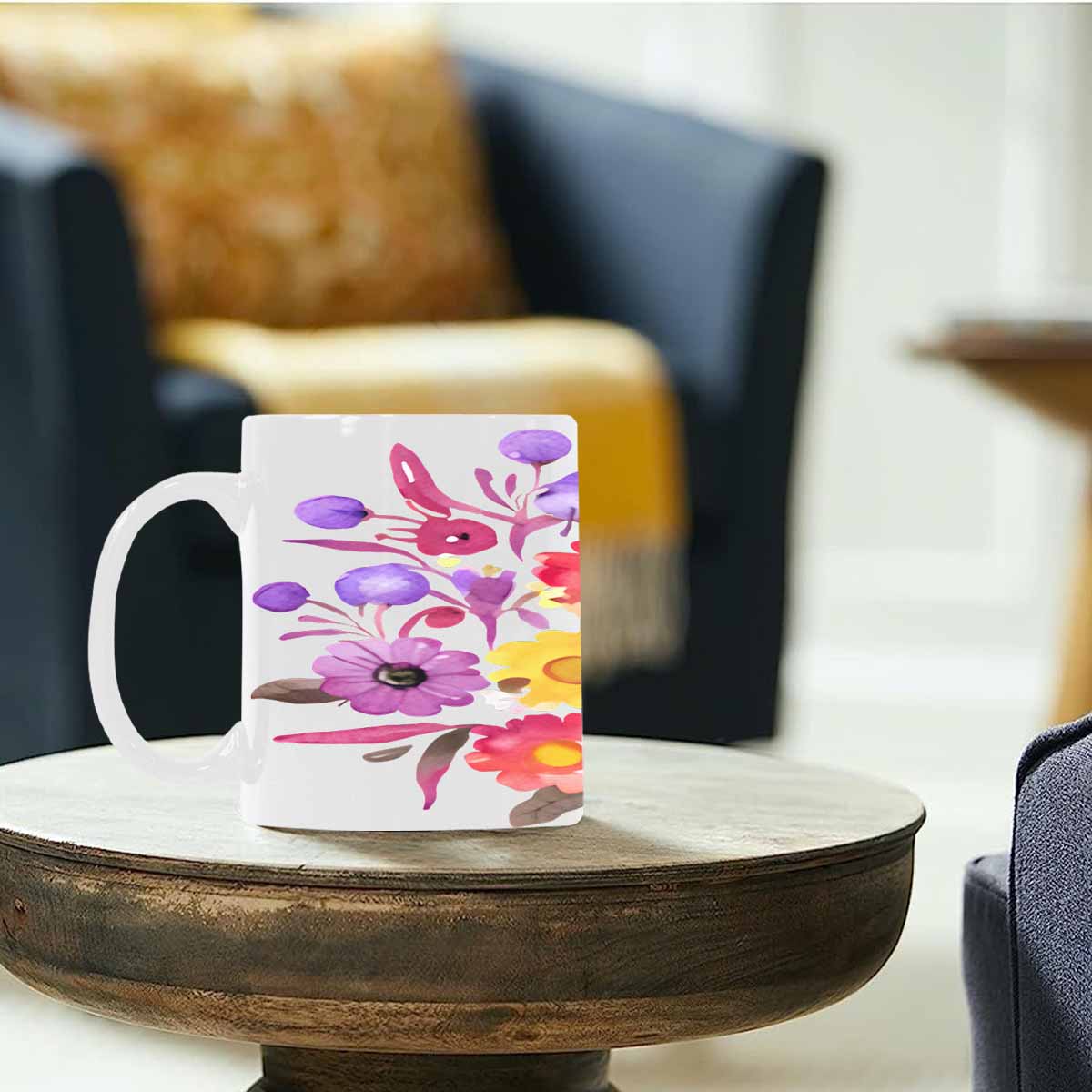 Quality Mug, coffee mug, tea cup, Bright florals, Set 2, design 36