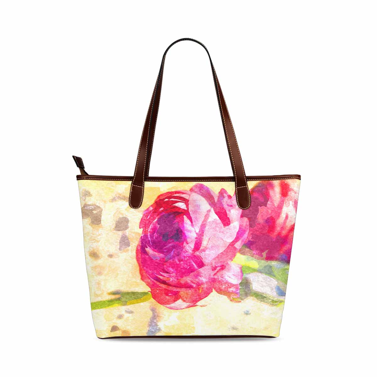 Classic Fabric handbag, watercolor floral, design 215