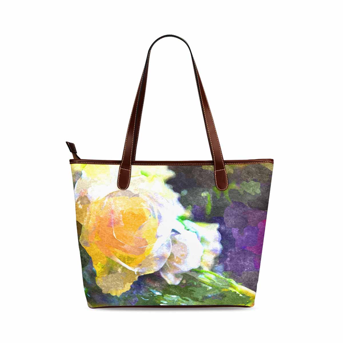 Classic Fabric handbag, watercolor floral, design 234