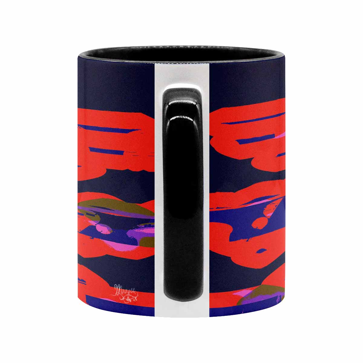 Coffee Mug, tea cup, black core, abstract, design 108