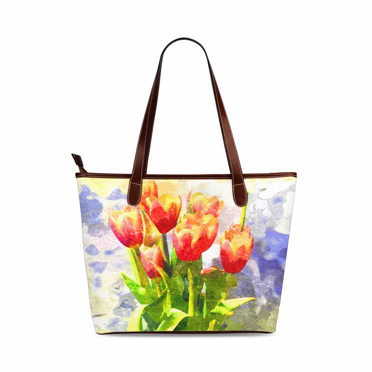 Classic Fabric handbag, watercolor floral, design 242