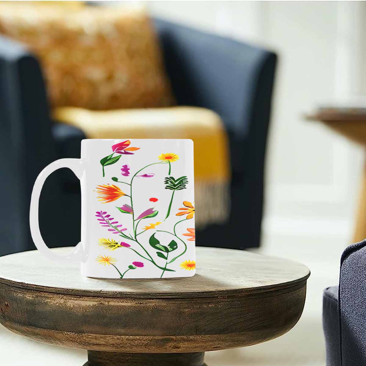 Quality Mug, coffee mug, tea cup, Bright florals, Set 2, design 69