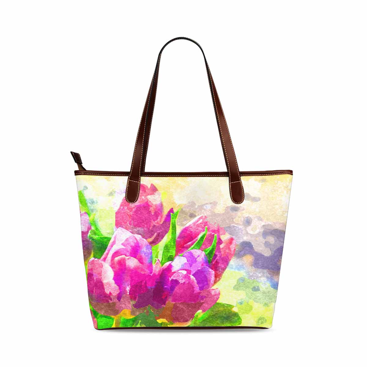 Classic Fabric handbag, watercolor floral, design 258