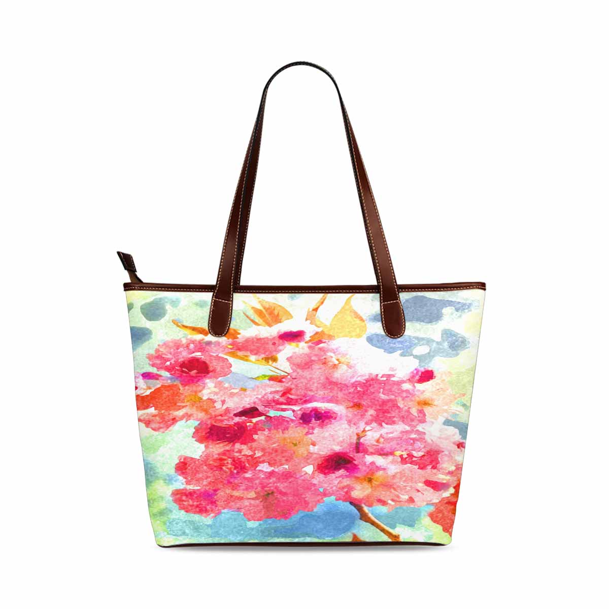 Classic Fabric handbag, watercolor floral, design 28