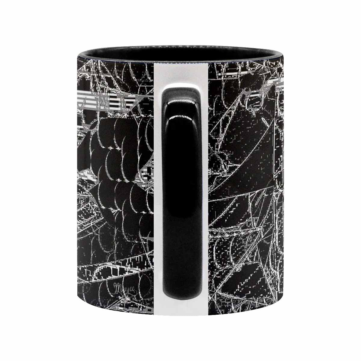 Coffee Mug, tea cup, black core, abstract, design 16