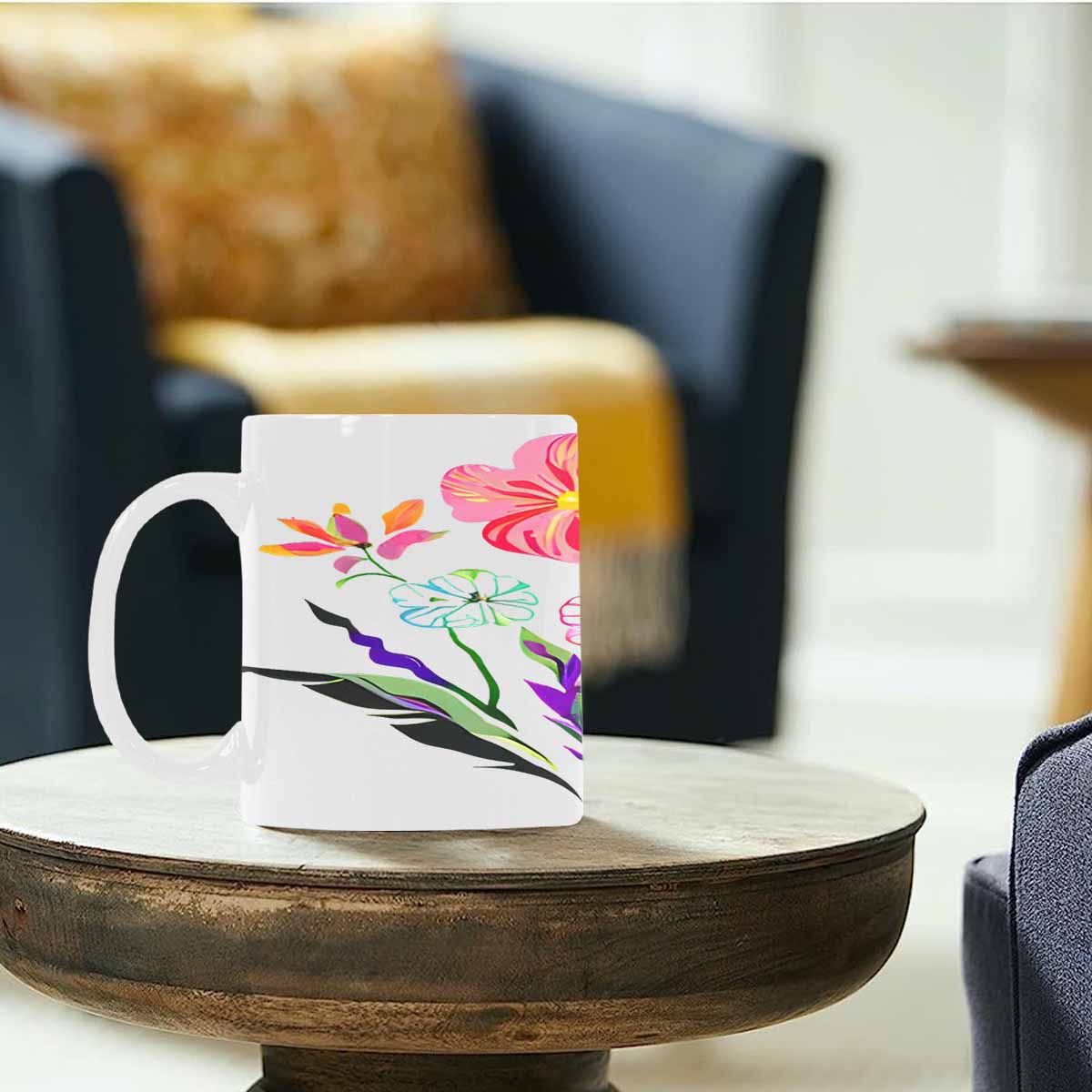 Quality Mug, coffee mug, tea cup, Bright florals, Set 2, design 87