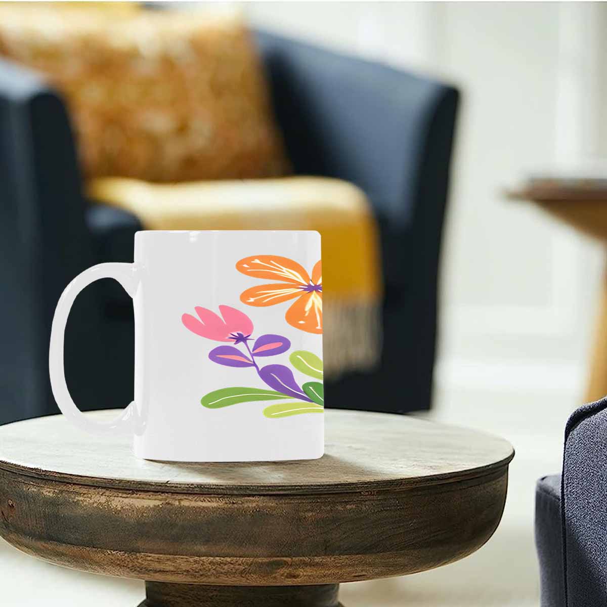 Quality Mug, coffee mug, tea cup, Bright florals, Set 2, design 58