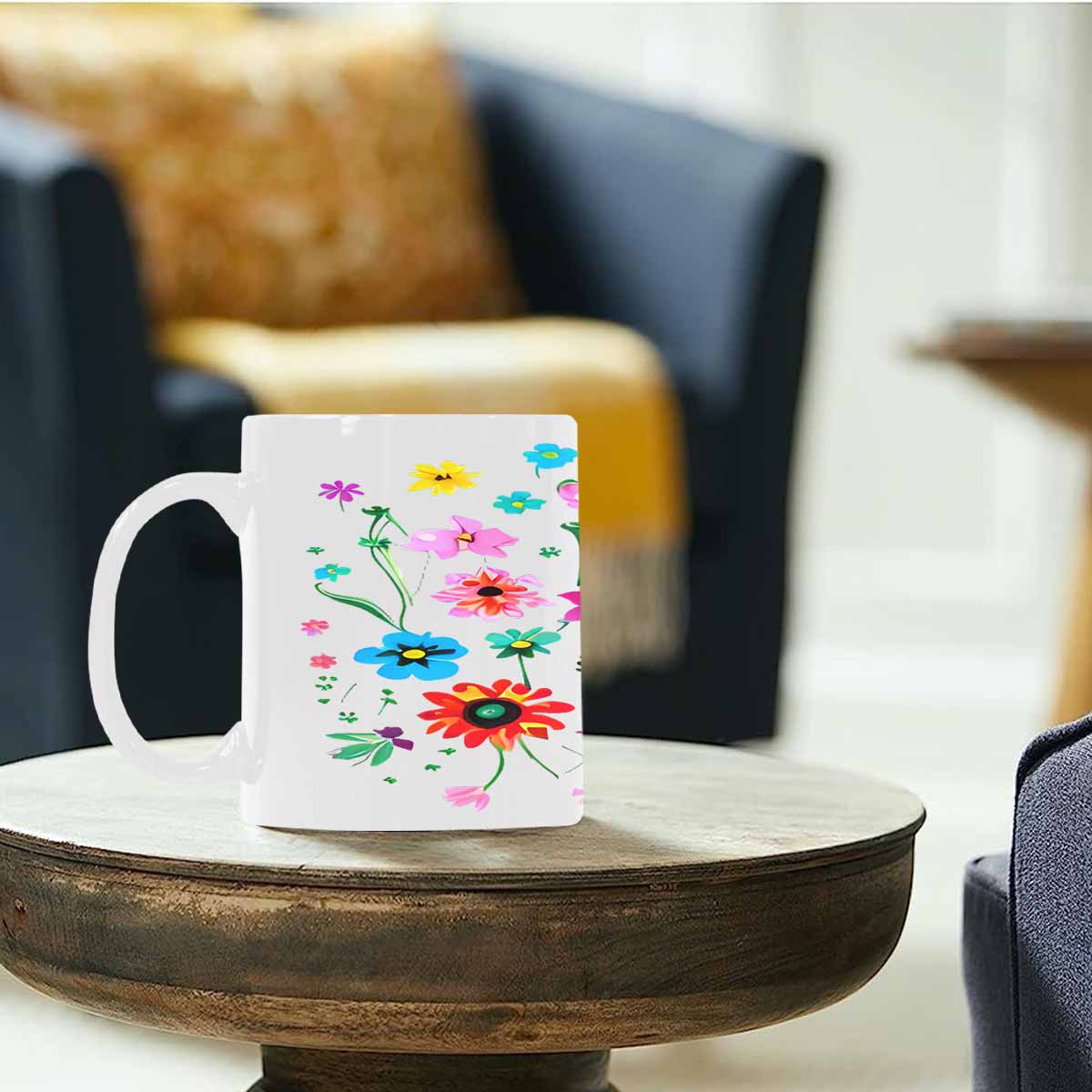 Quality Mug, coffee mug, tea cup, Bright florals, Set 2, design 86