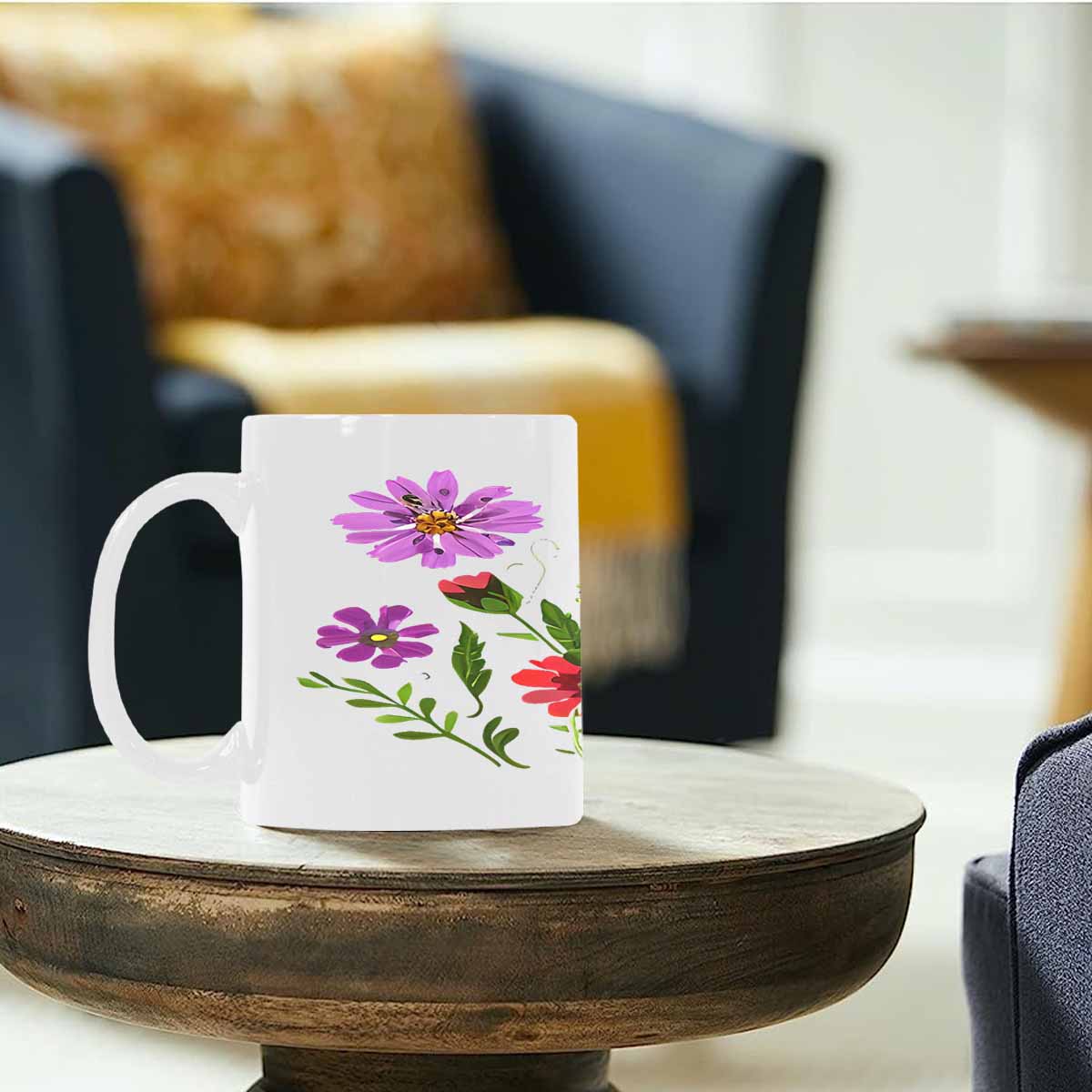 Quality Mug, coffee mug, tea cup, Bright florals, Set 2, design 93