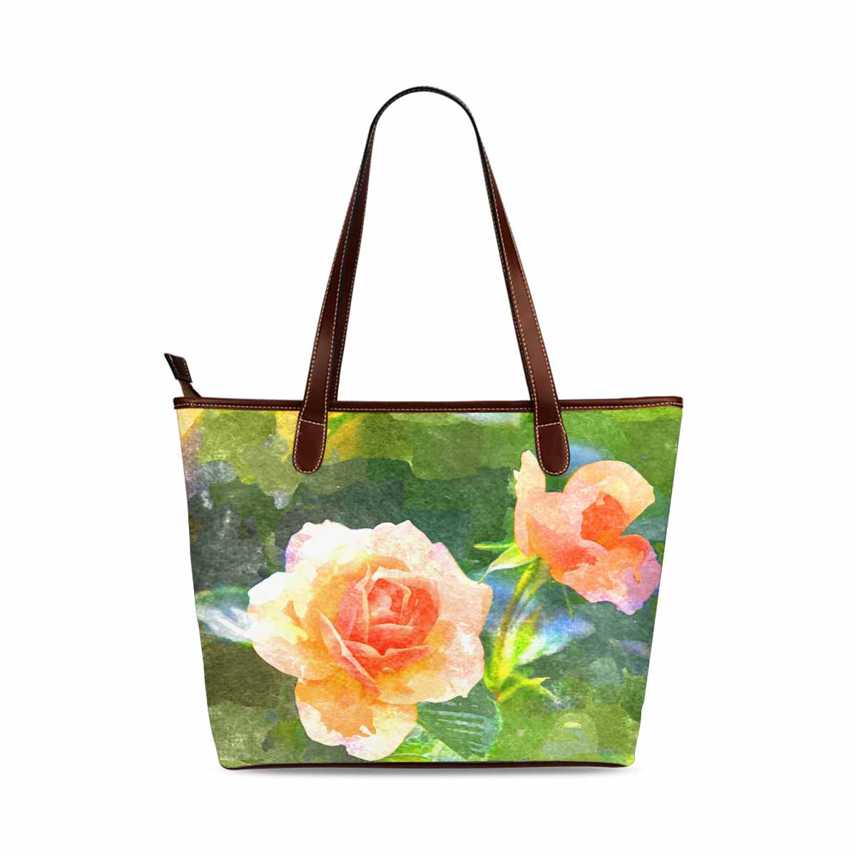 Classic Fabric handbag, watercolor floral, design 223