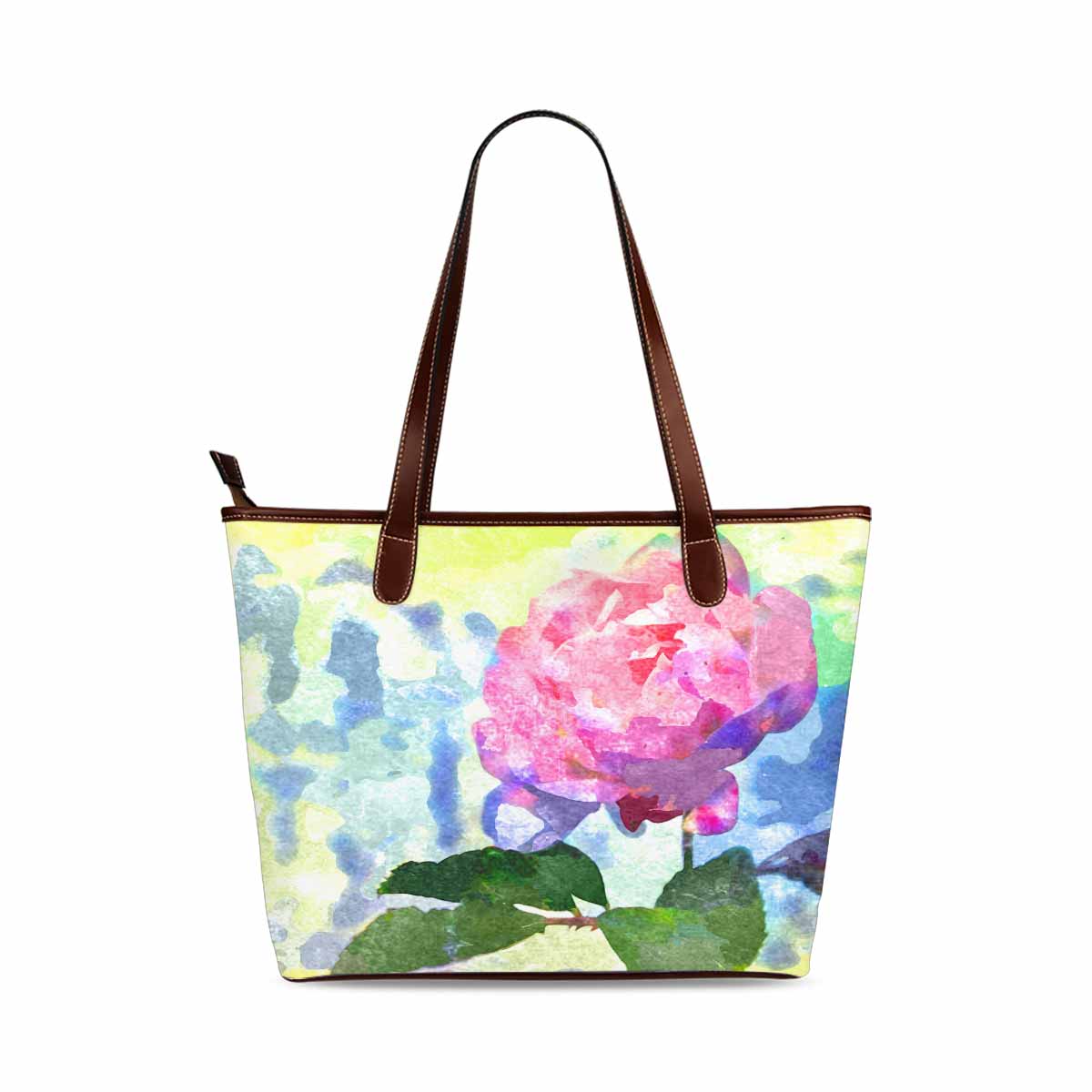 Classic Fabric handbag, watercolor floral, design 222