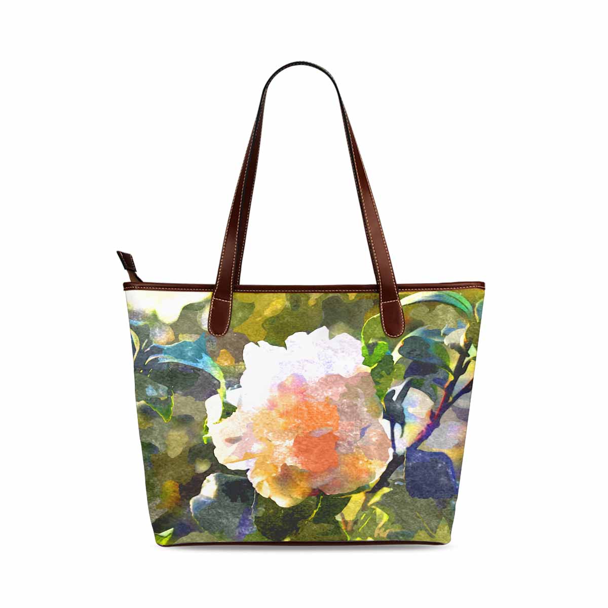 Classic Fabric handbag, watercolor floral, design 22