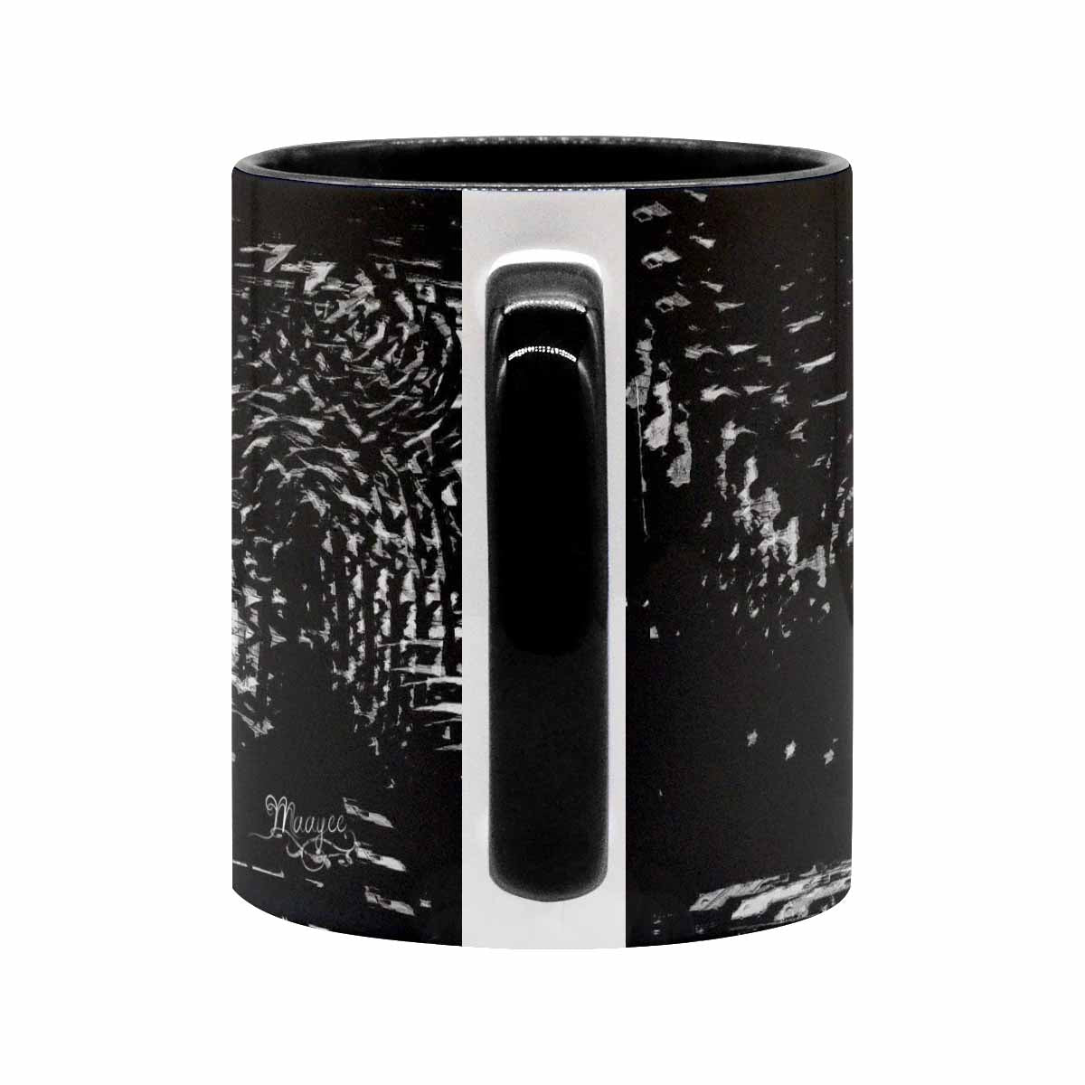 Coffee Mug, tea cup, black core, abstract, design 48