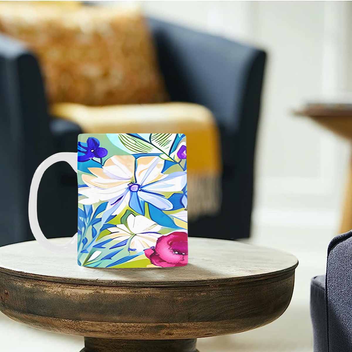 Quality Mug, coffee mug, tea cup, Bright florals, Set 1, Design 7