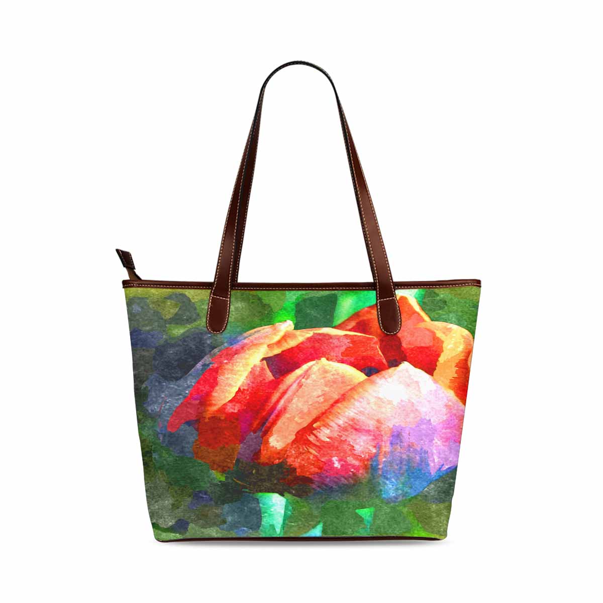 Classic Fabric handbag, watercolor floral, design 246