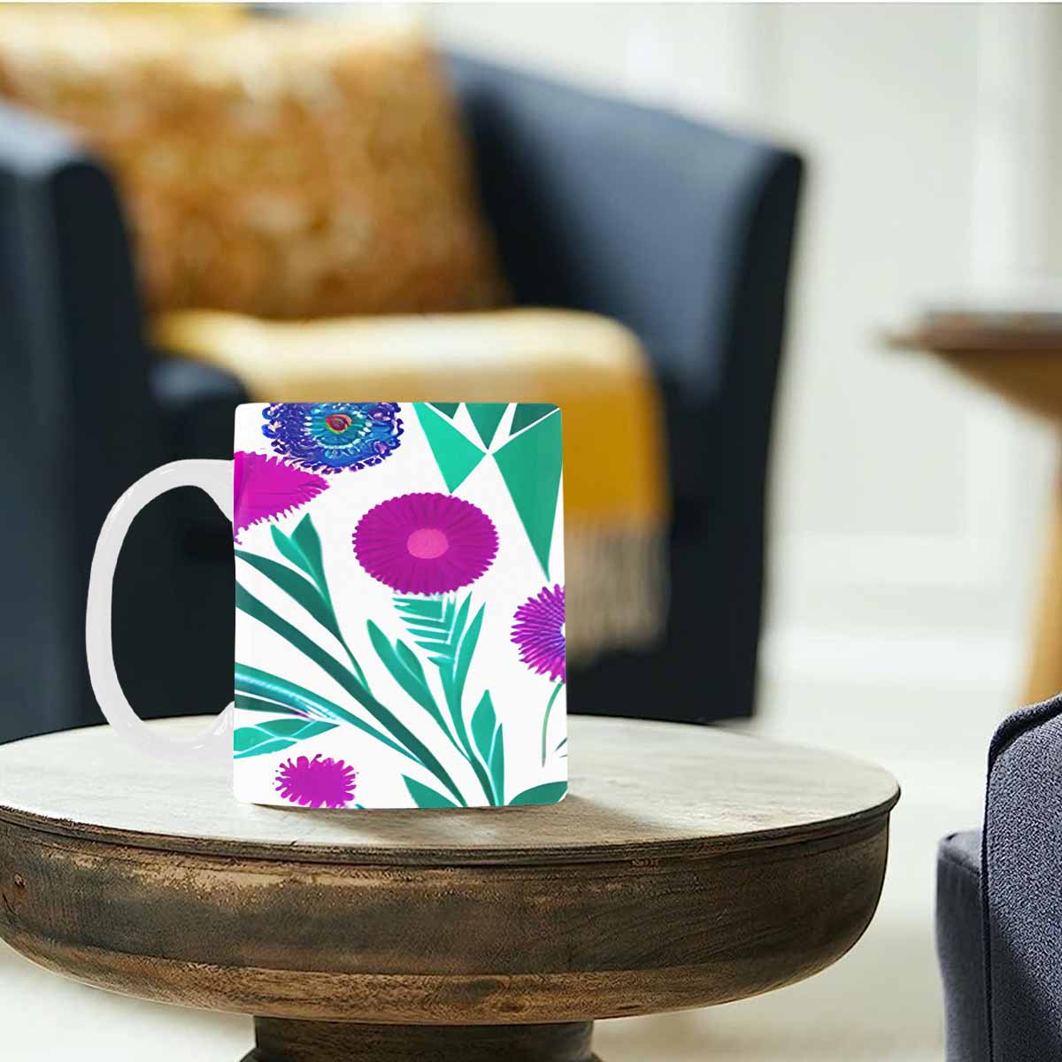 Quality Mug, coffee mug, tea cup, Bright florals, Set 1, Design 136