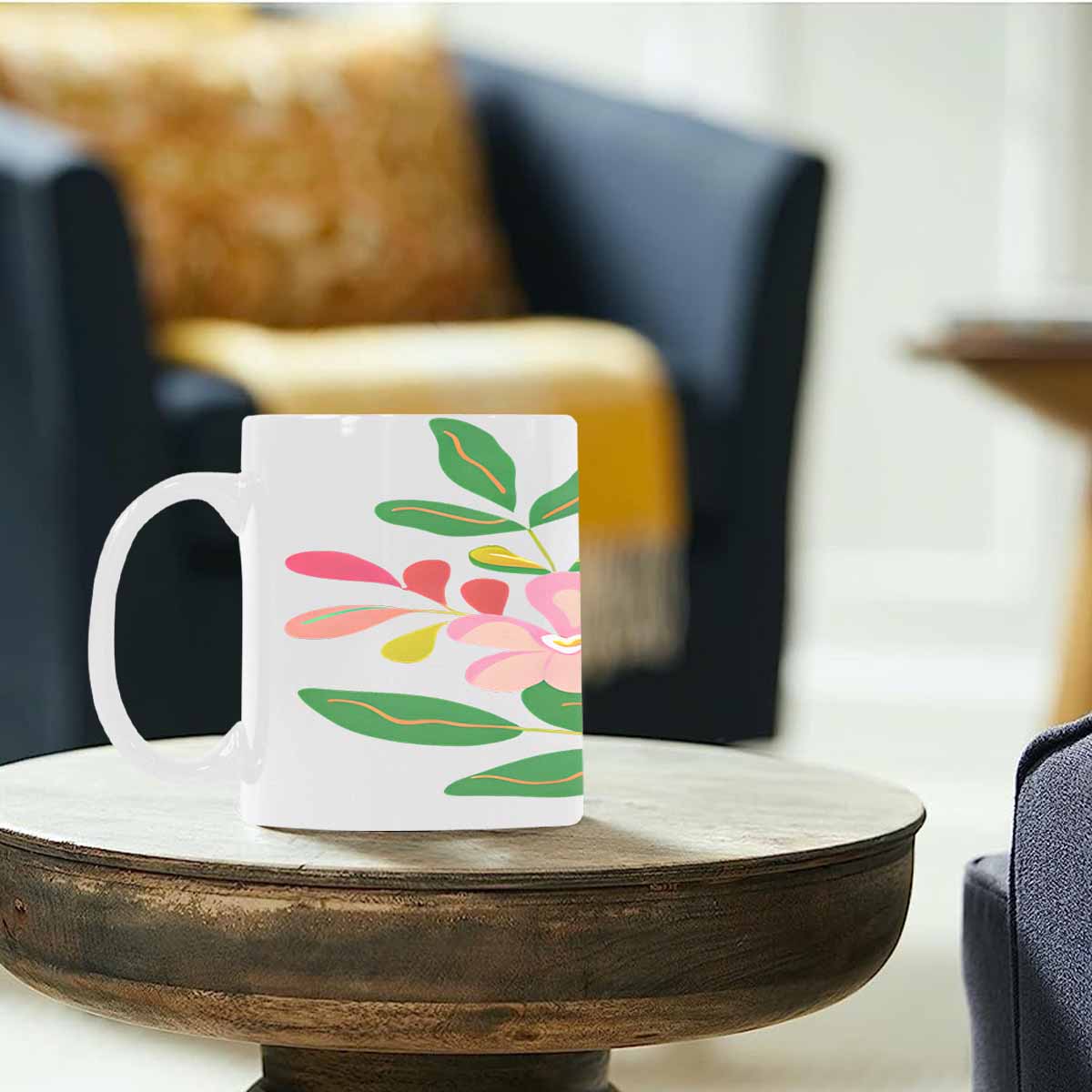 Quality Mug, coffee mug, tea cup, Bright florals, Set 2, design 65