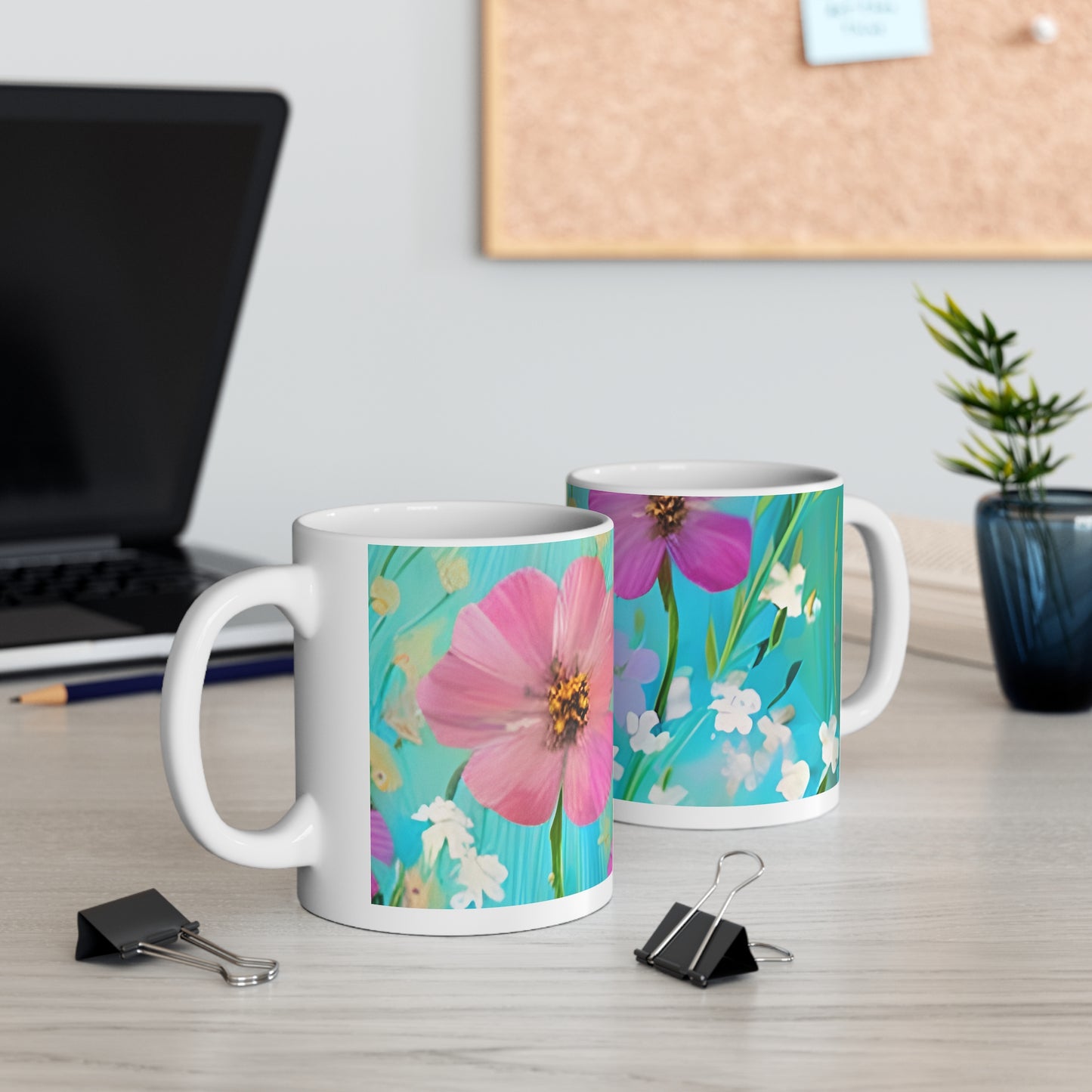 Quality Mug, coffee mug , tea cup, Set 2, Floral design 2