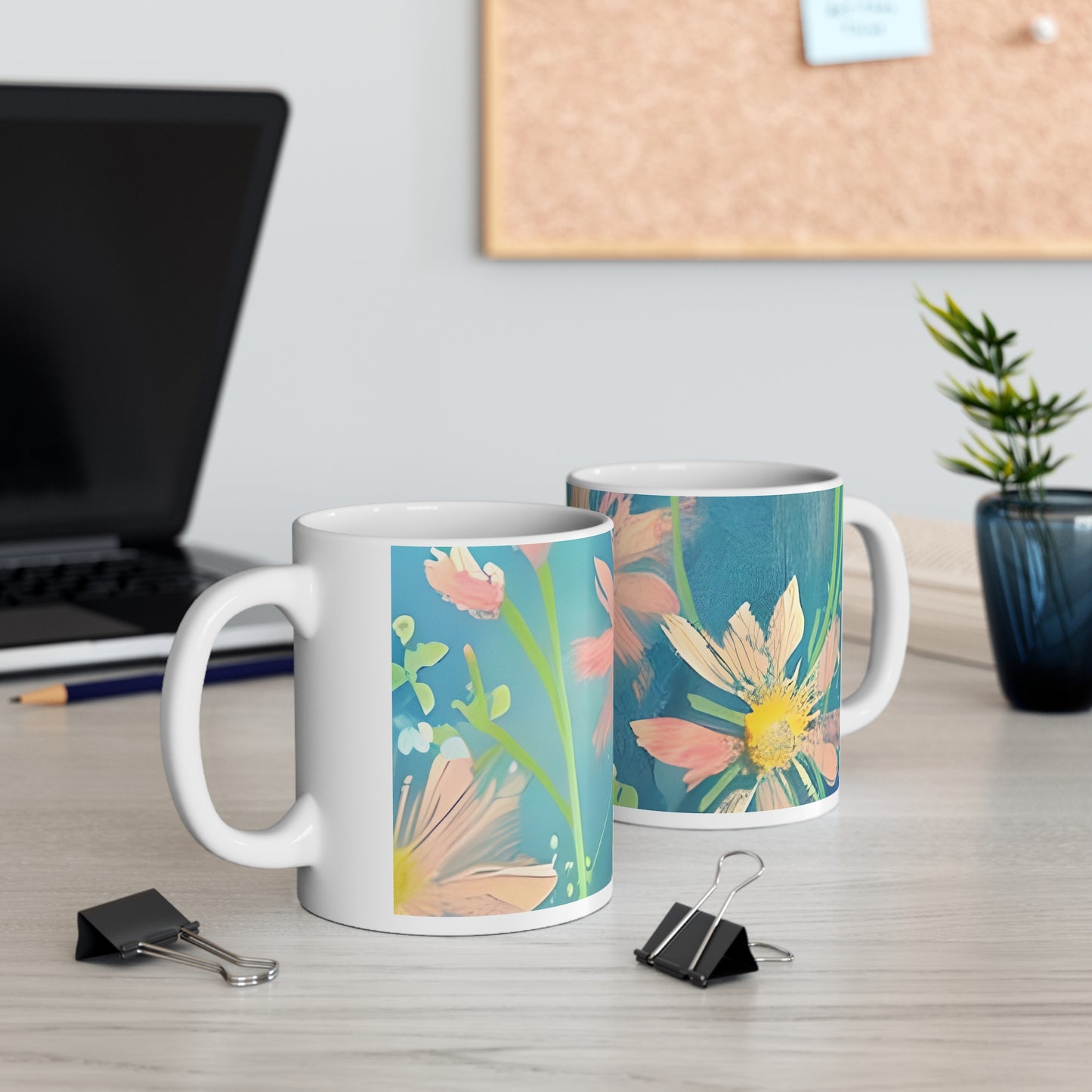 Quality Mug, coffee mug , tea cup, Set 2, Floral design 1