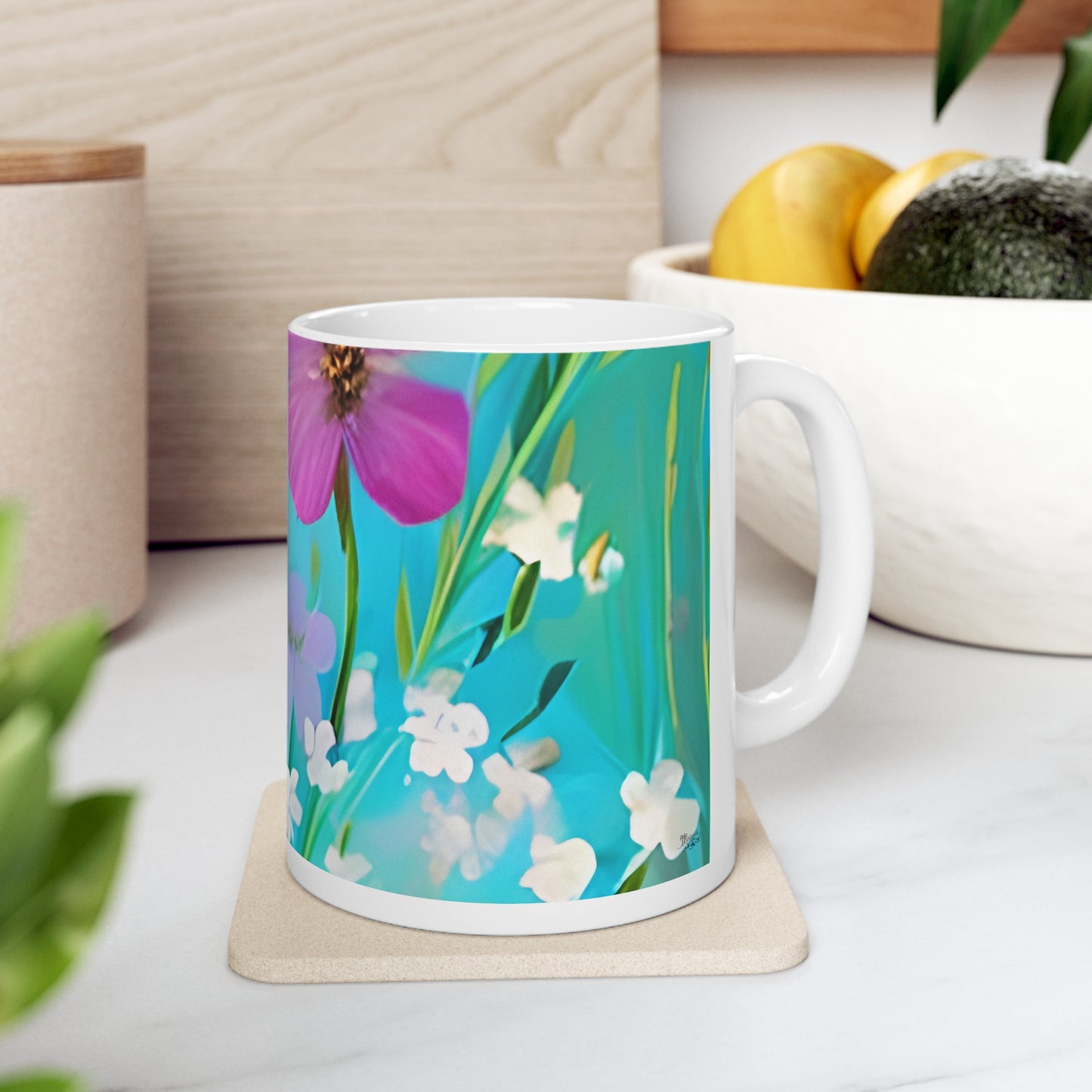 Quality Mug, coffee mug , tea cup, Set 2, Floral design 2