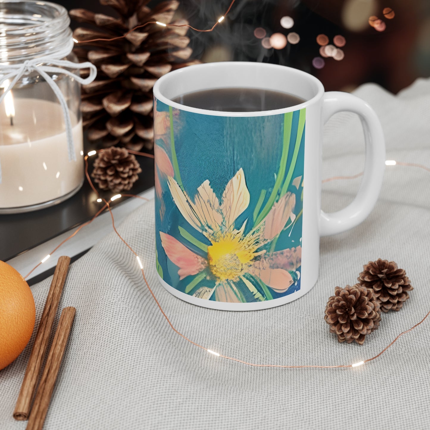Quality Mug, coffee mug , tea cup, Set 2, Floral design 1