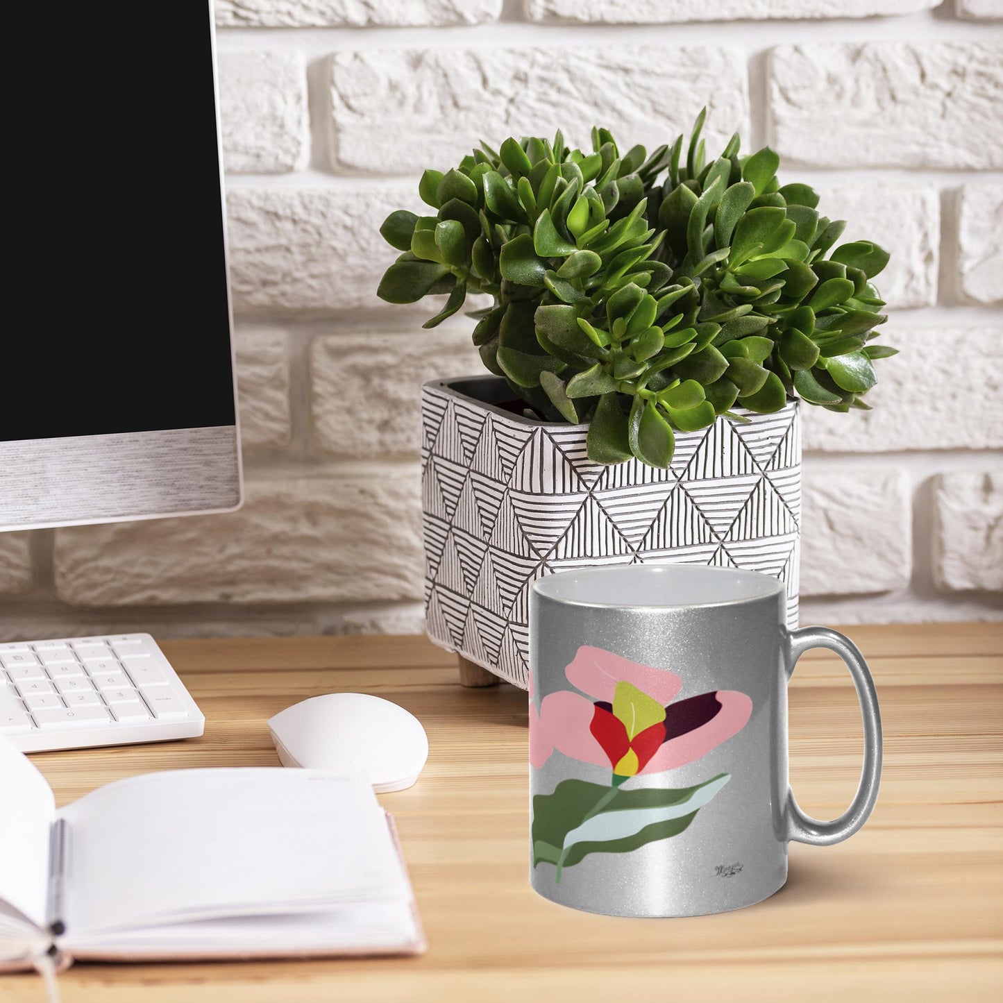 Quality Mug, coffee mug, tea cup, Bright florals, Set 2M, design 80