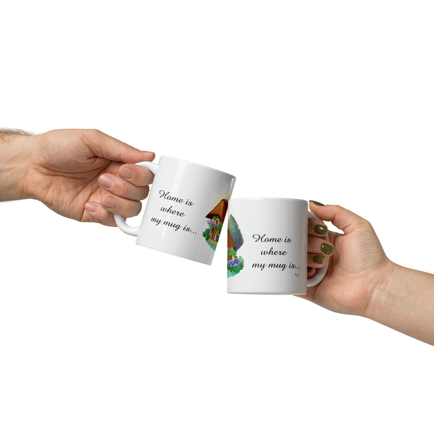 Quality mug, coffee mug, cute cottage, set 1, design 3