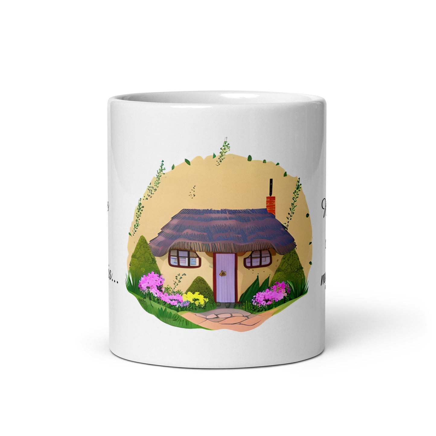 Quality mug, coffee mug, cute cottage, set 1, design 4