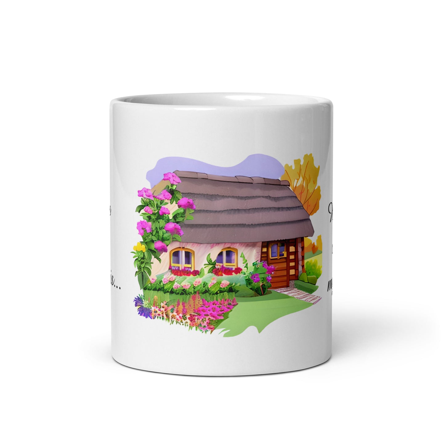 Quality mug, coffee mug, cute cottage, set 1, design 9
