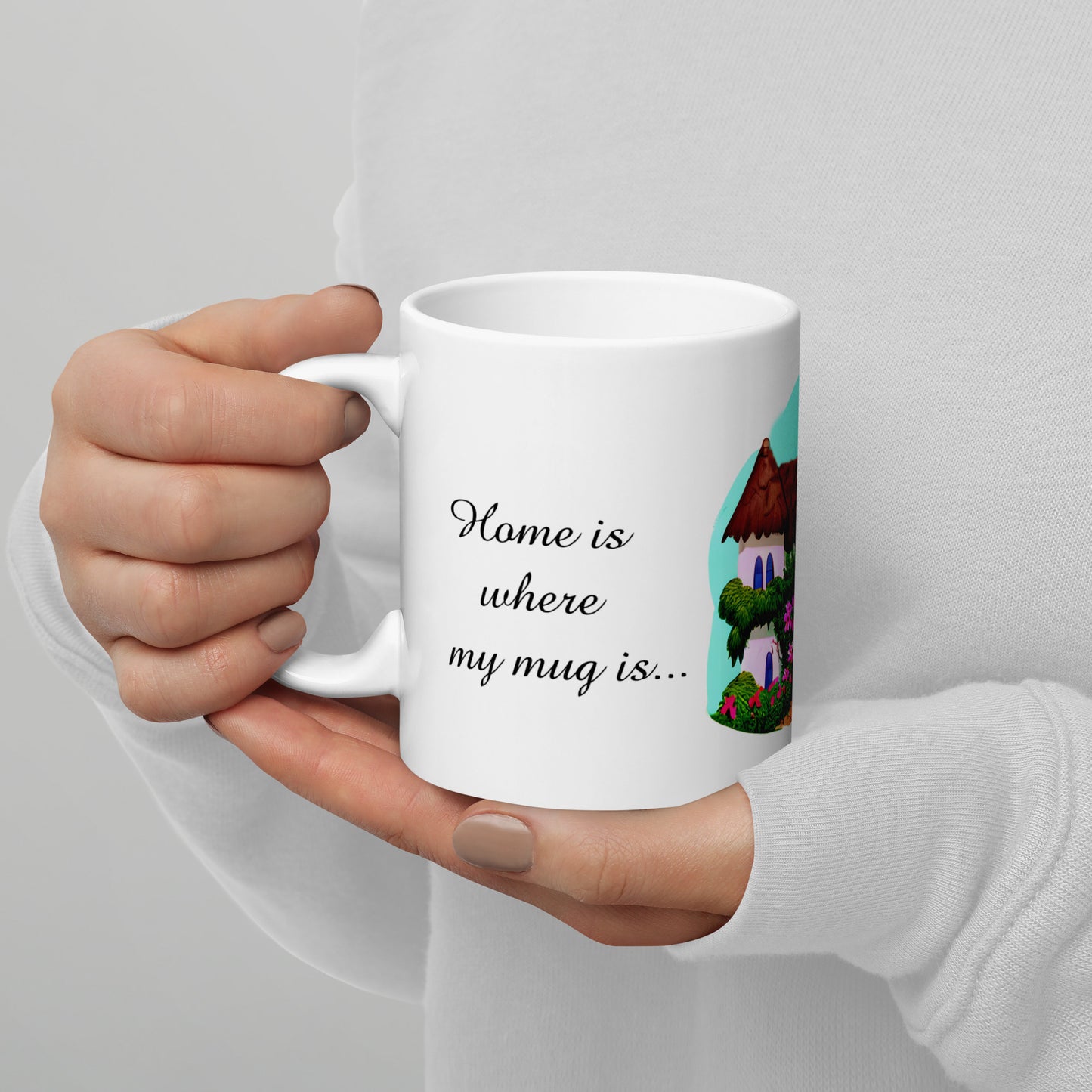Quality mug, coffee mug, cute cottage, set 1, design 2