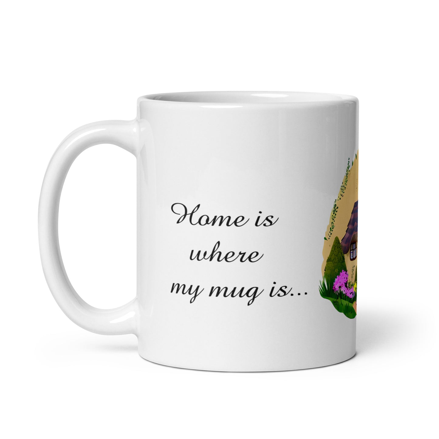 Quality mug, coffee mug, cute cottage, set 1, design 4