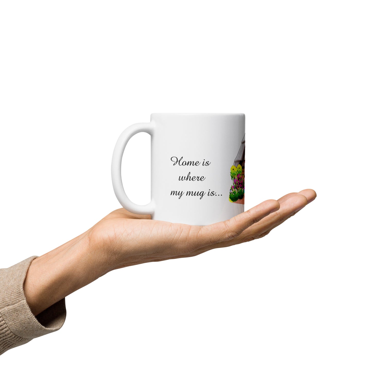 Quality mug, coffee mug, cute cottage, set 1, design 12