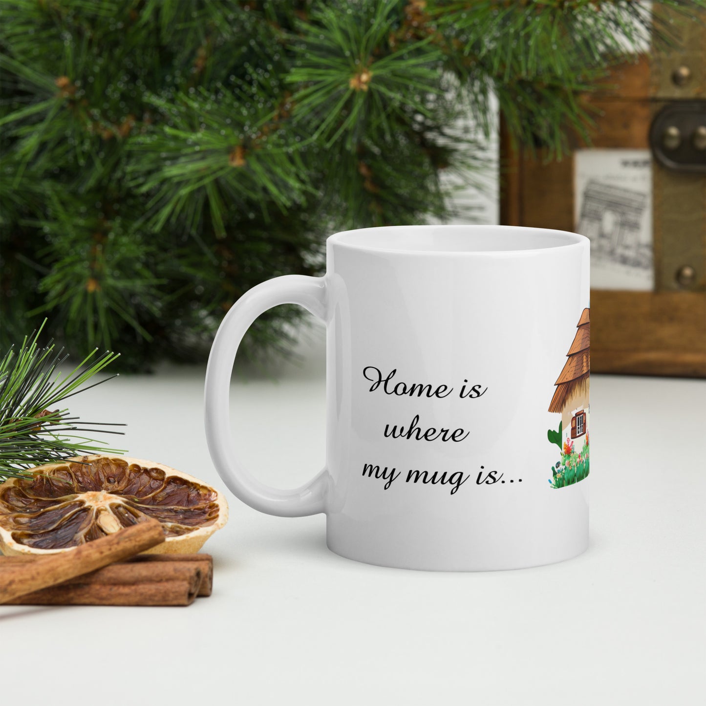 Quality mug, coffee mug, cute cottage, set 1, design 13