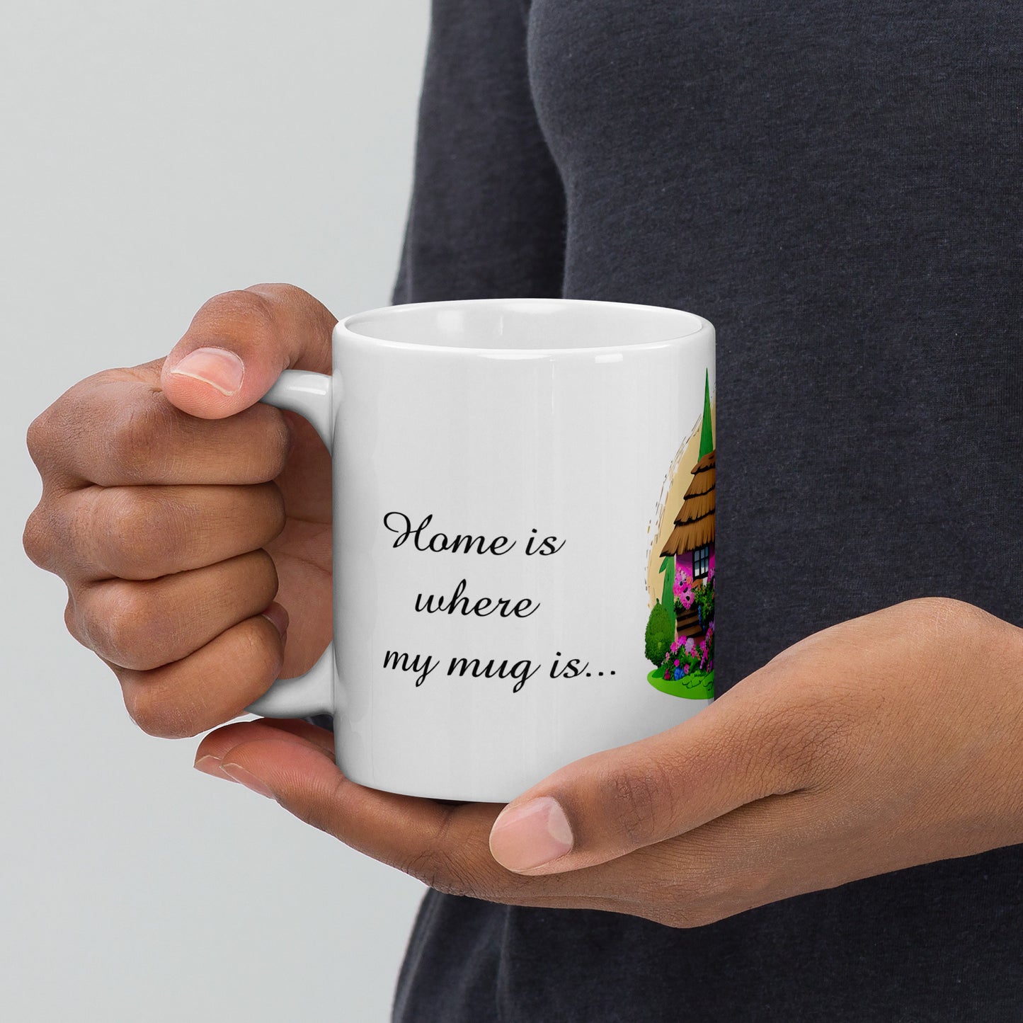 Quality mug, coffee mug, cute cottage, set 1, design 15