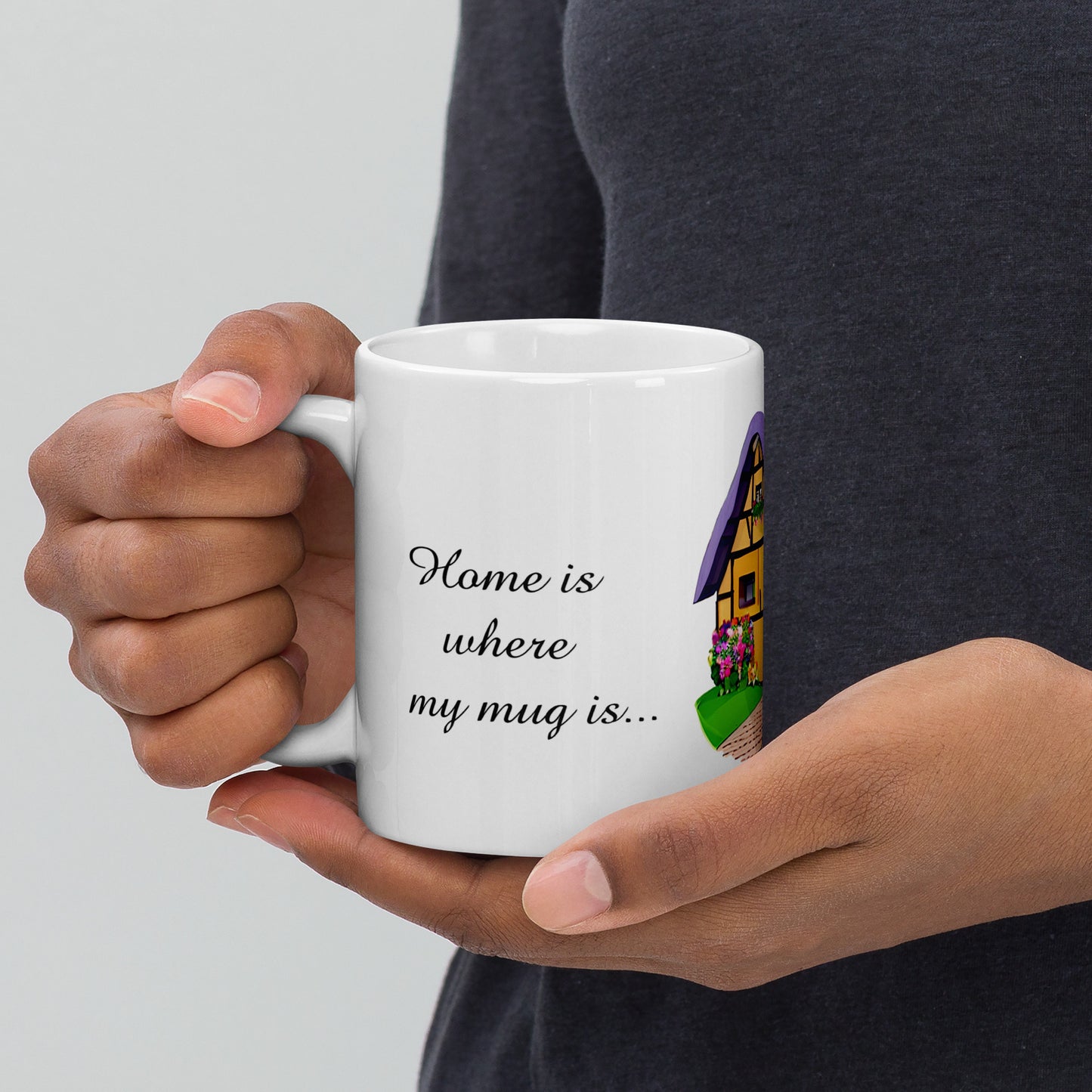 Quality mug, coffee mug, cute cottage, set 1, design 16