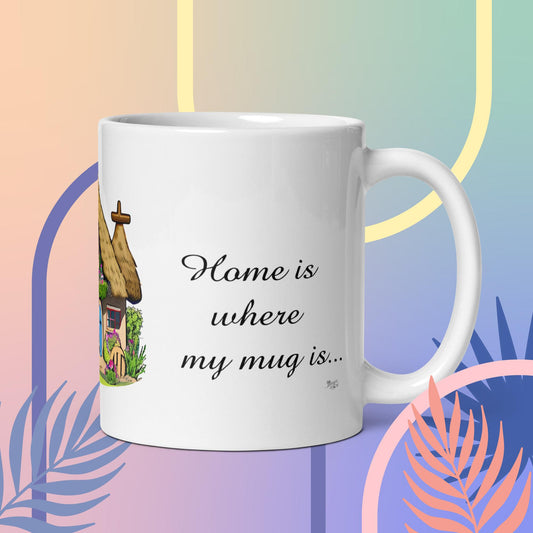 Quality mug, coffee mug, cute cottage, set 1, design 5