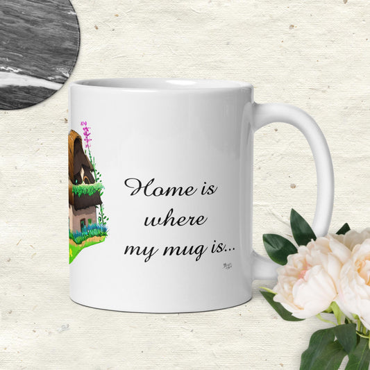 Quality mug, coffee mug, cute cottage, set 1, design 6