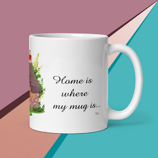 Quality mug, coffee mug, cute cottage, set 1, design 7